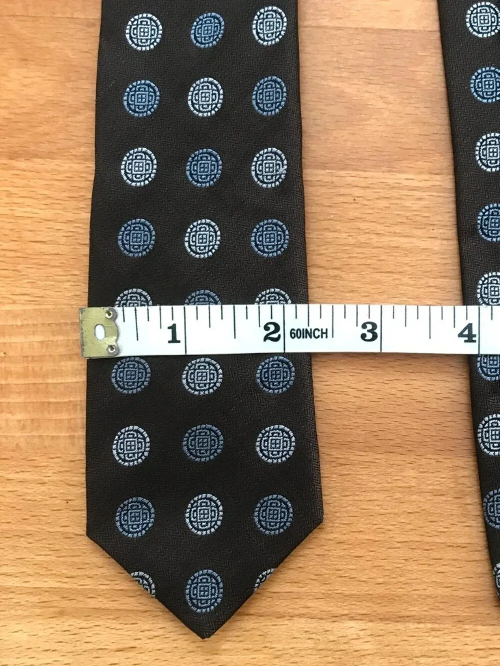 John Varvatos Silk Tie with Circular Geometric Print Medallion Motif
